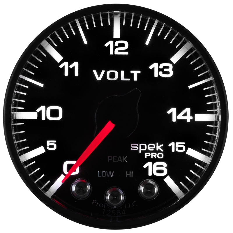 Autometer 2-1/16" Volmeter, 0-16V, Digital Stepper Motor, Spek-Pro, Black Dial P344328 User 5
