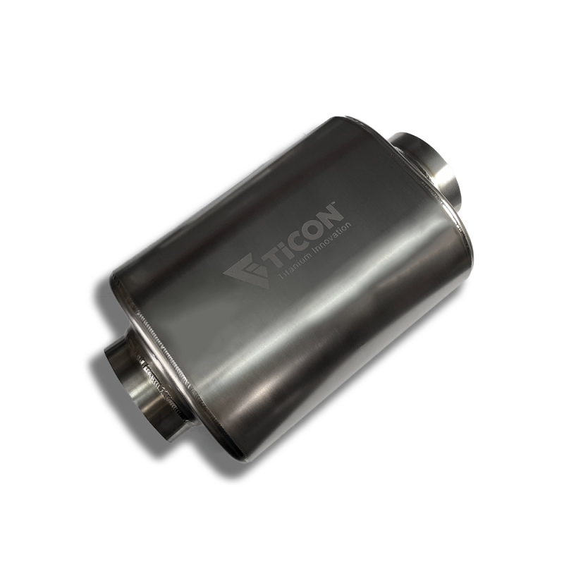 Ticon Industries 2.5in Oval (2.5in Center In / 2.5in Center Out) 17in L Ultralight Titanium Muffler 116-06323-0100 116-06323-0100 User 1