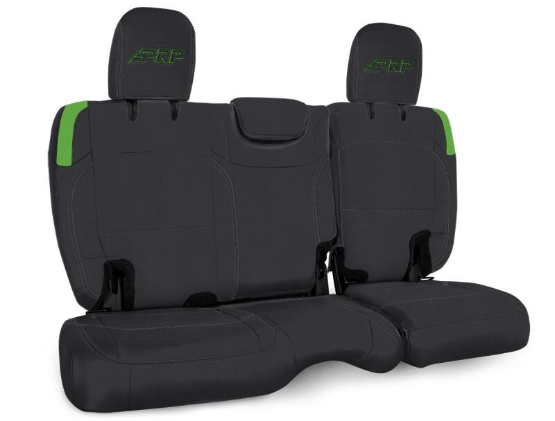 PRP Seats PRP Jeep Wrangler JL Rear Bench CoversU - 4 door with no armrest - Black/Green B043-06 B043-06 Photo - Primary