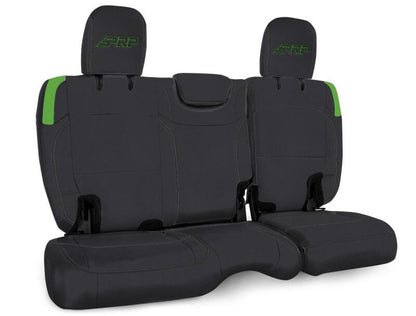 PRP Seats PRP Jeep Wrangler JL Rear Bench CoversU - 4 door with no armrest - Black/Green B043-06 B043-06 Photo - Primary