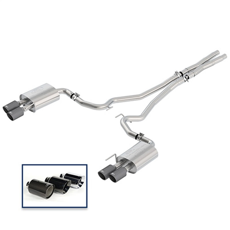 Ford Racing 18+ Mustang GT 5.0L Cat-Back Touring Exhaust System w/Carbon Fiber Tips M-5200-M8TFA M-5200-M8TFA Photo - Unmounted