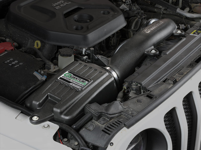 aFe Quantum Pro DRY S Cold Air Intake System 18-20 Jeep Wrangler JL L4-2.0L (t) 53-10019D 53-10019D Photo - Mounted