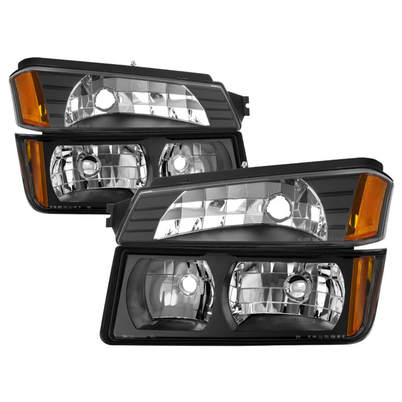 SPYDER xTune 02-06 Chevy Avalanche w/Cladding OEM Bumper Light & Headlights - (BLACK) (HD-JH-CAVA02-SET-BK) 9040641 9040641 Photo - Primary