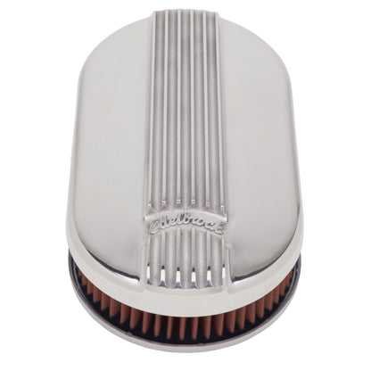 Edelbrock Air Cleaner, Classic Series, Oval, Aluminum Top, Cloth Element, 17.5 " 4115 Photo - out of package