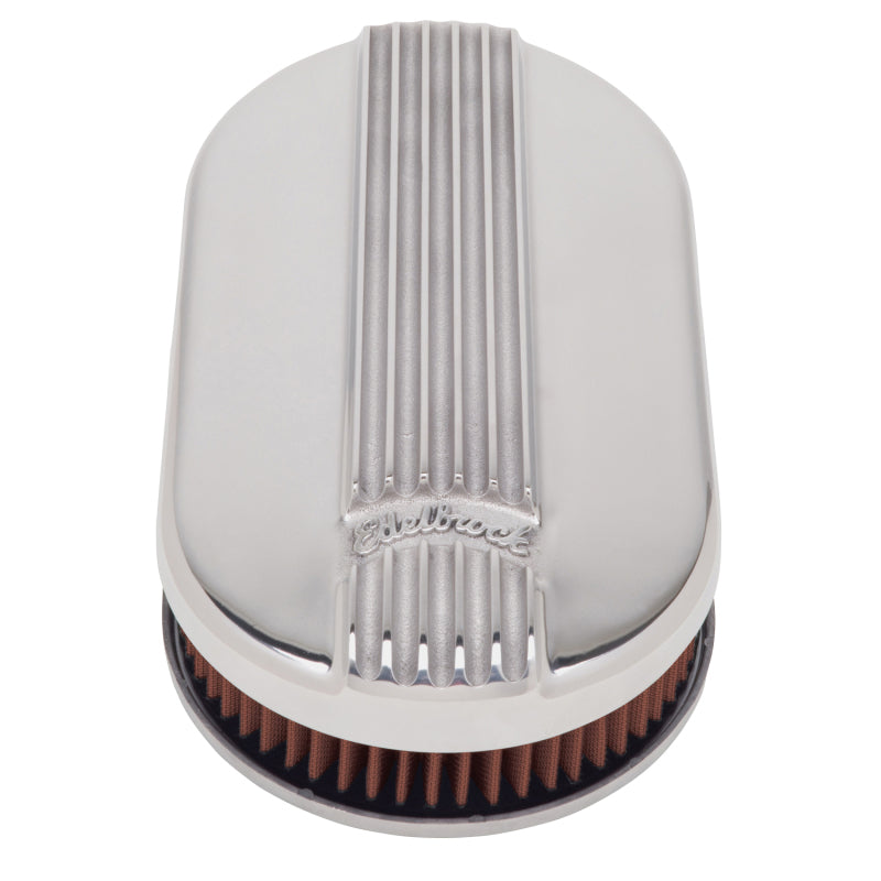Edelbrock Air Cleaner, Classic Series, Oval, Aluminum Top, Cloth Element, 17.5 " 4115 Photo - out of package