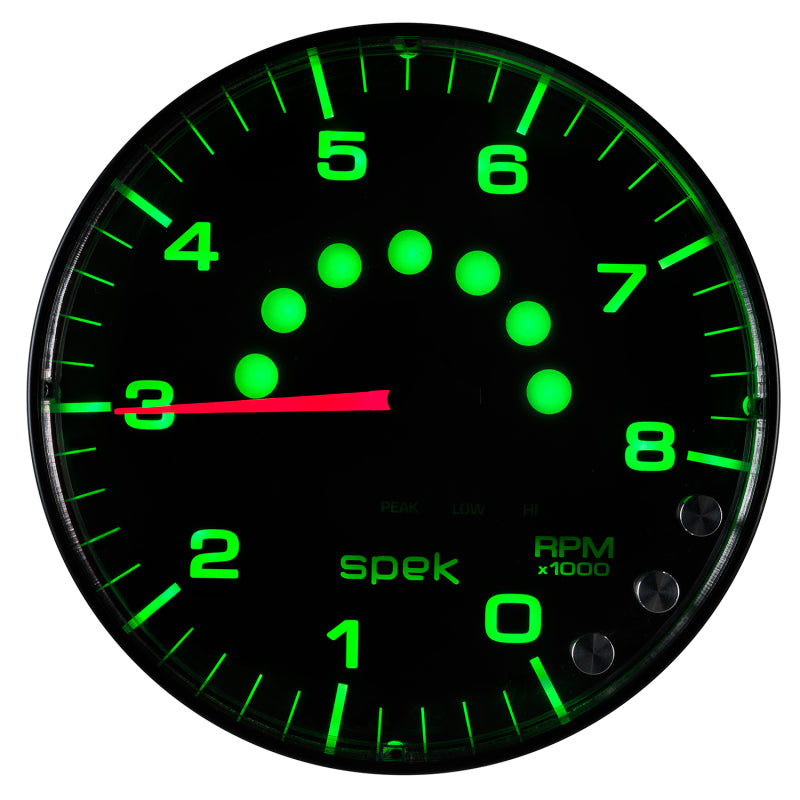 Autometer Gauge, Tachometer, 5", 8k Rpm, w/Shift Light & Peak Mem, Black/Black P238328 User 2
