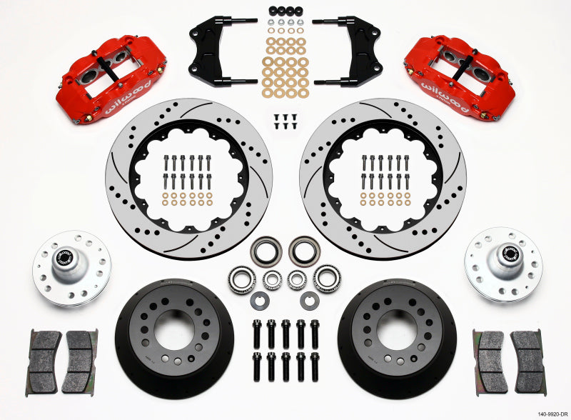 Wilwood Narrow Superlite 6R Front Hub Kit 14.00in Drill Red WWE ProSpindle 140-9920-DR 140-9920-DR Photo - Primary