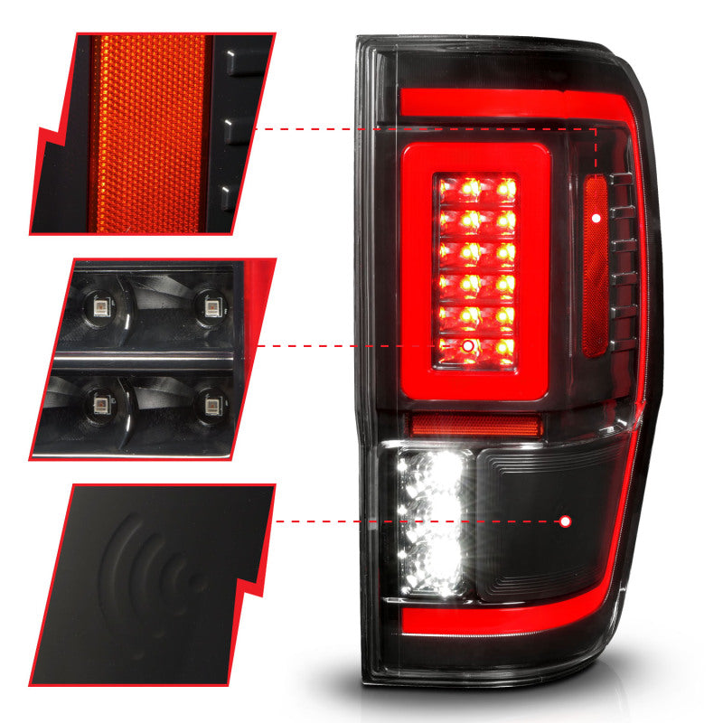 ANZO 19-22 Ford Ranger Full LED Taillights w/ Lightbar Sequential Signal Black Housing/Clear Lens 311446 311446 User 2