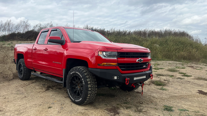 Fishbone Offroad 07-18 Chevrolet Silverado 1500/2500/3500 Double Cab Oval Side Steps -Black Textured FB21382 FB21382 Photo - lifestyle view
