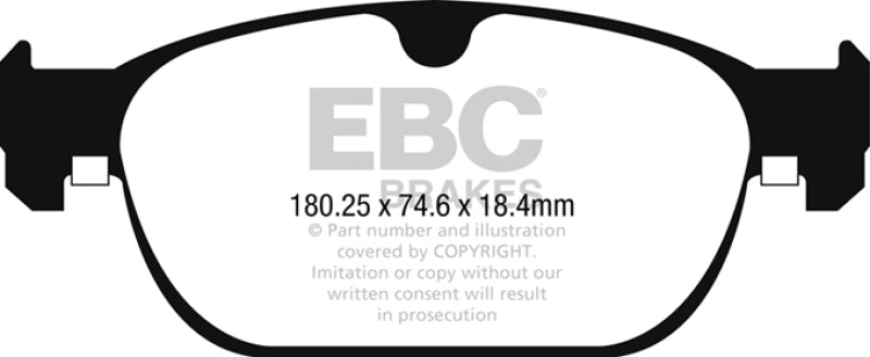 EBC 16-17 Volvo XC90 Yellowstuff Front Brake Pads DP42260R DP42260R Photo - Primary