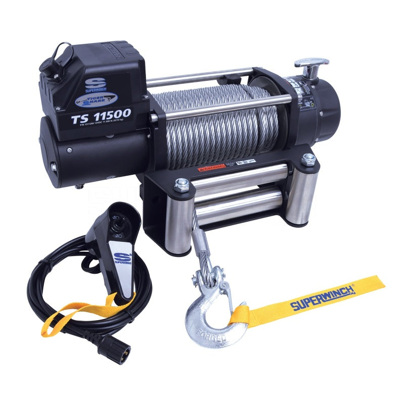Superwinch 11500 LBS 12 VDC 3/8in x 84ft Steel Rope Tiger Shark 11500 Winch 1511200 1511200 Photo - Primary