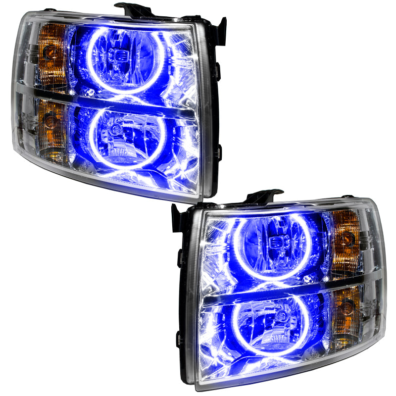 ORACLE Lighting 07-13 Chevrolet Silverado Pre-Assembled LED Halo Headlights (Round Style) - Blue 7007-002 7007-002 Photo - Primary