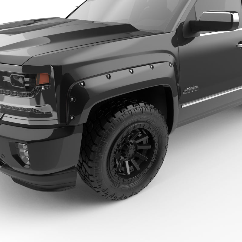 EGR 14+ Chev Silverado 6-8ft Bed Bolt-On Look Color Match Fender Flares - Set - Black 791574-GBA 791574-GBA User 1