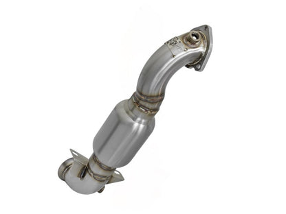 aFe 09-13 MINI Cooper S (R56) L4 1.6L (t) Twisted Steel Down Pipe 2-1/2in 304 Stainless Steel w/ Cat 48-36318-1HC 48-36318-1HC Photo - Primary