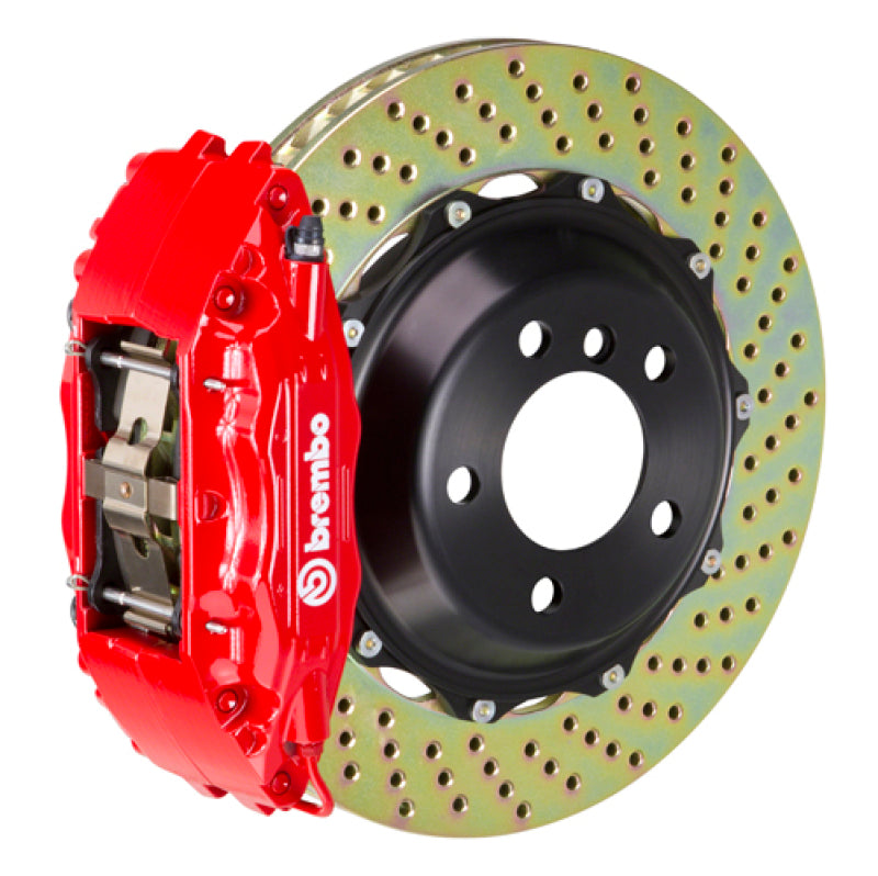 Brembo 04-06 GTO Front GT BBK 4 Piston Cast 2pc 355x32 2pc Rotor Drilled-Red 1B1.8053A2