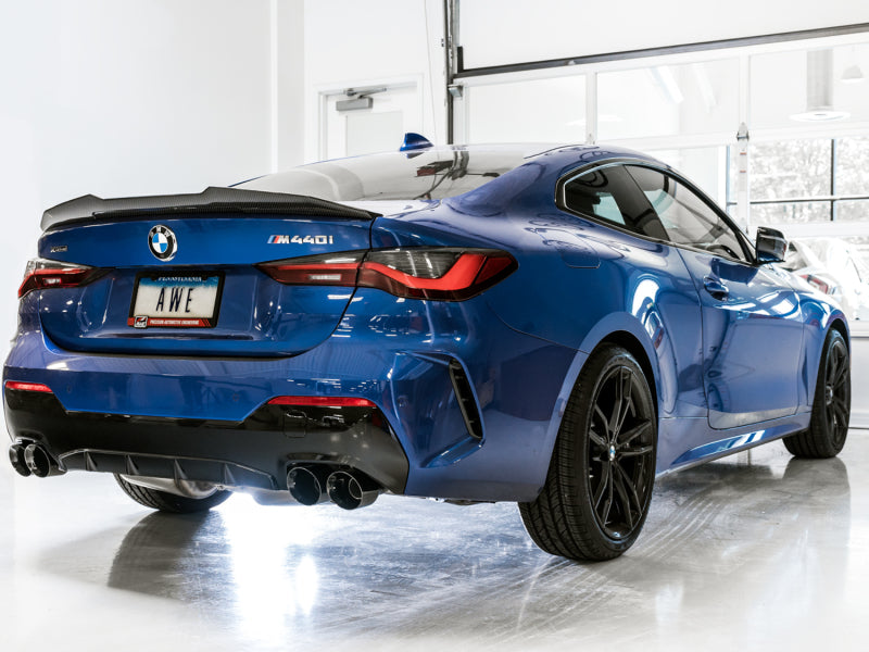 AWE Tuning 2019+ BMW M340i (G20) Track Edition Exhaust - Quad Diamond Black Tips 3020-43085 3020-43085 Photo - Mounted