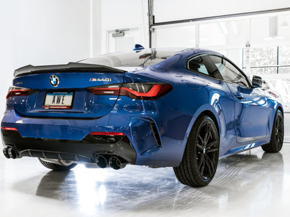 AWE Tuning 2019+ BMW M340i (G20) Track Edition Exhaust - Quad Diamond Black Tips 3020-43085 3020-43085 Photo - Mounted