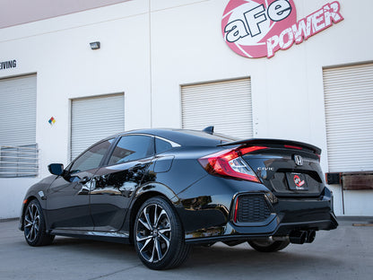 aFe Takeda 2.5in 304SS Cat-Back Exhaust System w/ Black Tips 17-20 Honda Civic Si Sedan I4 1.5L 49-36619-B 49-36619-B Photo - Mounted