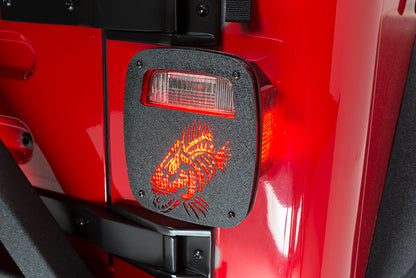 Fishbone Offroad Jeep Wrangler CJ YJ TJ Tail Light Covers - Black Textured Powdercoat FB31044 FB31044 Photo - lifestyle view