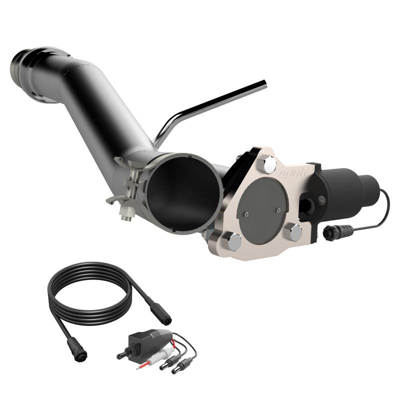 QTP 14-18 Chevrolet Silverado 1500 4.8L/5.3L EC/CC Standard Bed 3in 304SS Aggressor Cutout Mid Pipe 510014 510014 Photo - Primary