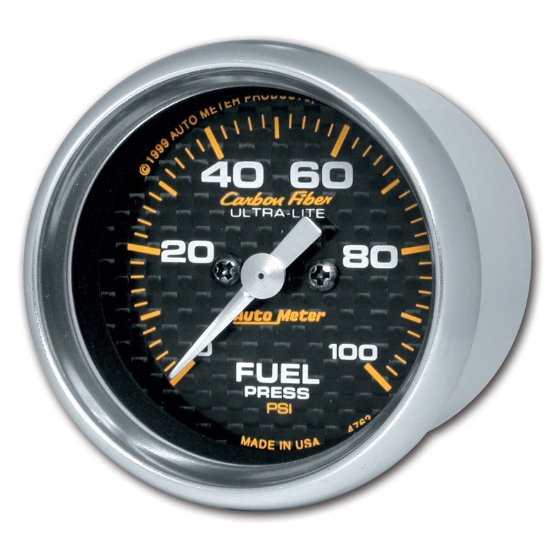 Autometer 2-1/16" Fuel Pressure, 0-100 Psi, Stepper Motor, Carbon Fiber 4763 Photo - Primary