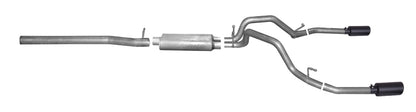 Gibson 14-18 GMC Sierra 1500 Denali 5.3L 3in/2.25in Cat-Back Dual Split Exhaust - Black Elite 65657B 65657B Photo - Primary