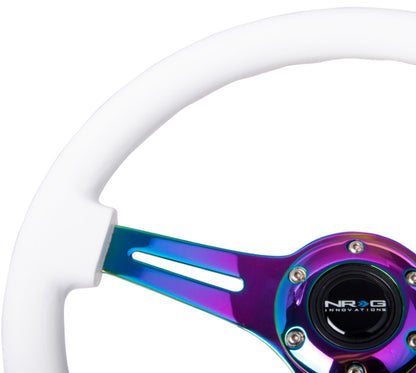 NRG Classic Wood Grain Wheel - 350mm 3 Neochromw Spokes-White Paint Grip ST-015MC-WT Photo - Primary