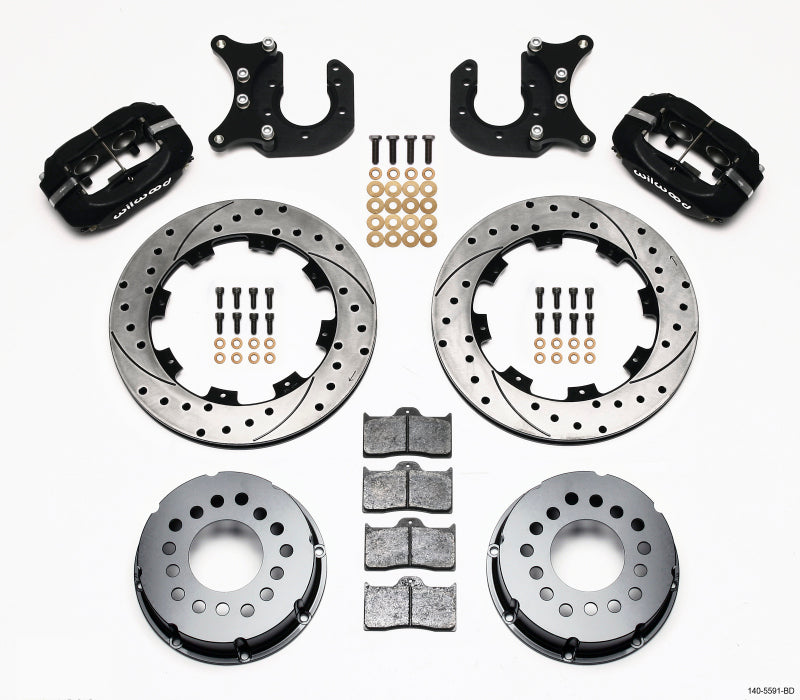 Wilwood Forged Dynalite P/S Rear Kit Drilled Rotor Mopar/Dana 2.36in Off w/Snap Ring Brng 140-5591-BD 140-5591-BD Photo - Primary