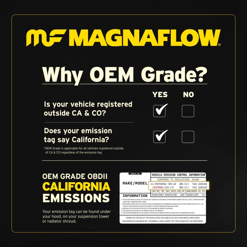 MagnaFlow Toyota Prius C OEM Grade Federal / EPA Compliant Direct-Fit Catalytic Converter 52448 Technical Bulletin