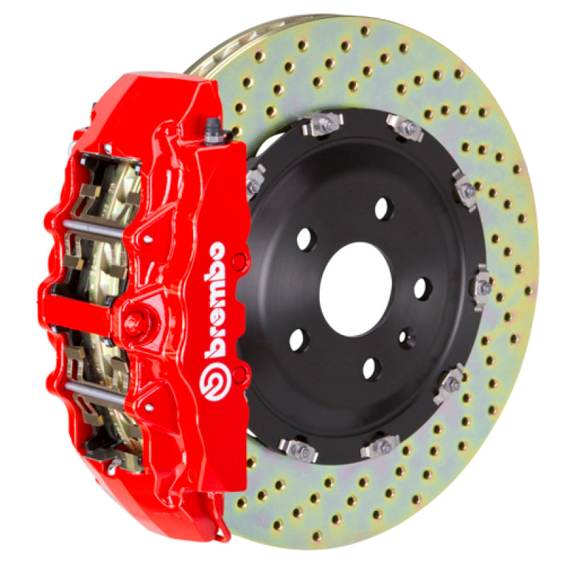 Brembo 20+ Model Y Front GT BBK 6 Piston Cast 380x34 2pc Rotor Drilled-Red 1T1.9033A2