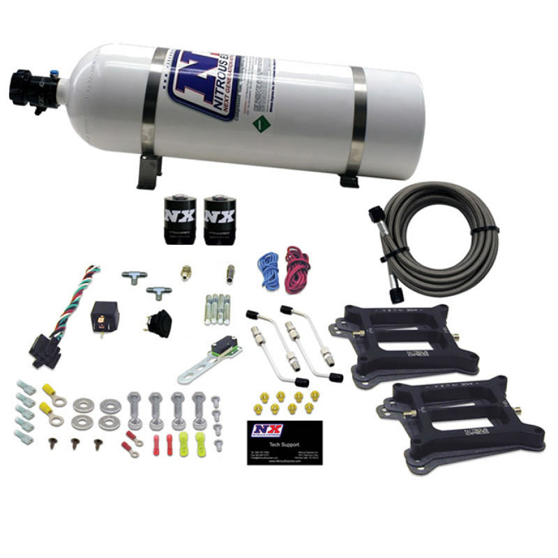 Nitrous Express Dual 4150/Alcohol Nitrous Kit (100-500HP) w/15lb Bottle 50245-15 50245-15 Photo - Primary