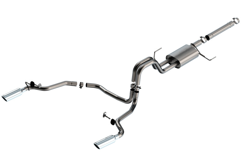 Borla 21-22 Ford F-150 Powerboost 3.5L V6 2WD & 4WD 4DR 3in, 2.25in S-TYPE Catback w/ Chrome Tip 140903 140903 Photo - Primary