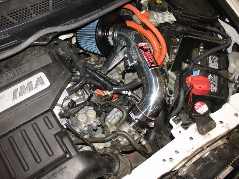 Injen 06-11 Honda Civic Hybrid 1.3L 4 cyl Black Dyno-Tuned Air Intake w/ Web Nano-Fiber Filter SP1580BLK SP1580BLK Photo - Mounted