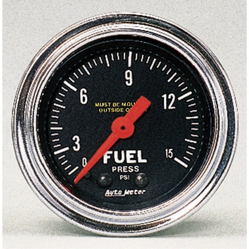 Autometer Gauge, Fuel Pressure, 2 1/16", 15Psi, Mechanical, Traditional Chrome 2411 Photo - Primary