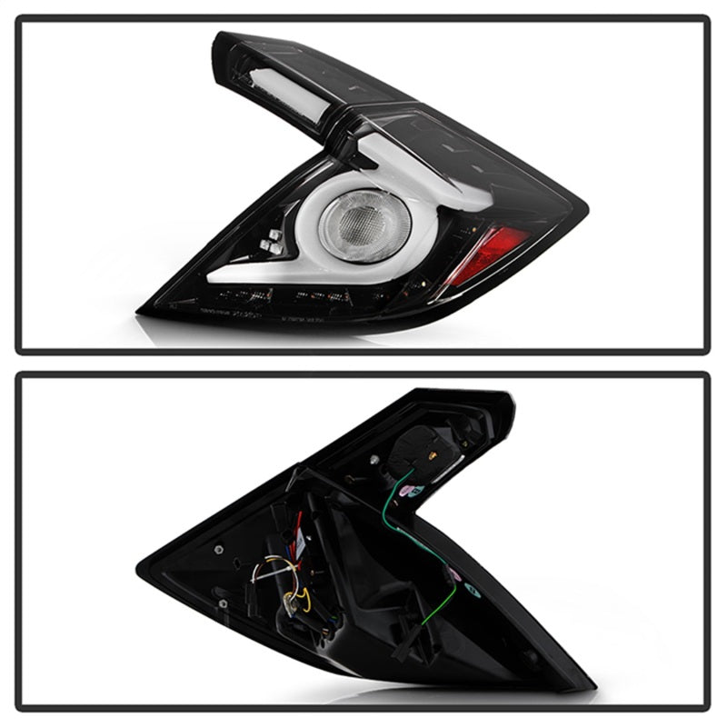 SPYDER 16-19 Honda Civic 5 Door Hatchback Light Bar LED Tail Lights - Black Chrome(ALT-YD-HC16HB-BC) 5088819 5088819 Photo - Unmounted