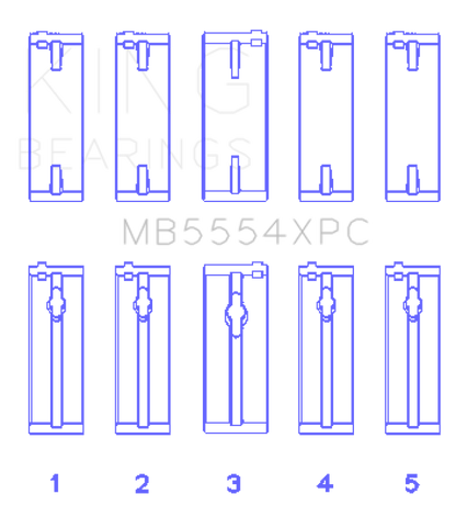 King Engine Bearings Toyota 3Sgte/16V 2.0L (Size +.026mm) Main Bearing Set MB5554XPC.026 MB5554XPC.026 Photo - Primary