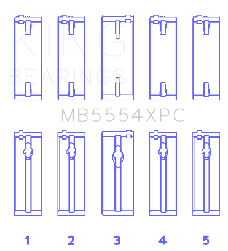King Engine Bearings King Toyota 3SGTE 16V 2.0L (Size STD) pMaxKote Performance Main Bearing Set MB5554XPC MB5554XPC Photo - Primary