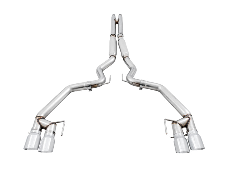 AWE Tuning 2018+ Ford Mustang GT (S550) Cat-back Exhaust - Track Edition (Quad Chrome Silver Tips) 3020-42064 3020-42064 Photo - out of package