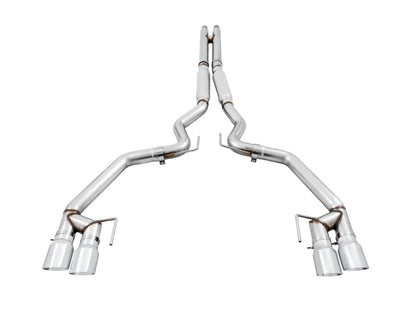 AWE Tuning 2018+ Ford Mustang GT (S550) Cat-back Exhaust - Track Edition (Quad Chrome Silver Tips) 3020-42064 3020-42064 Photo - out of package
