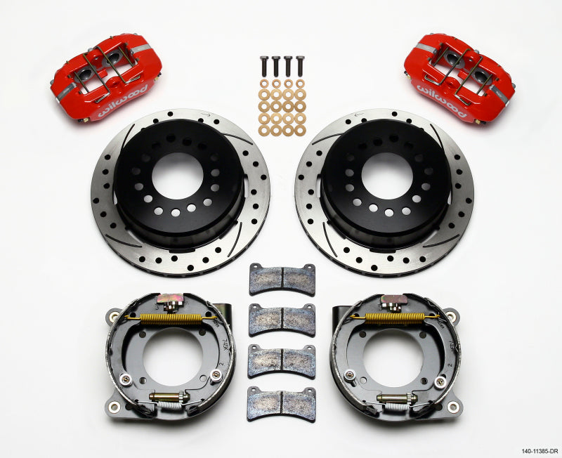 Wilwood FDP-LP 11.00" P-Brake Kit, Drill-Red, Chevy C-10, 2.42 Offset 140-11385-DR Photo - Primary