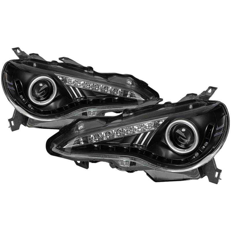Spyder Scion FRS 12-14 Projector Headlights DRL LED Black PRO-YD-SFRS12-BK 5075413 5075413 Photo - Primary