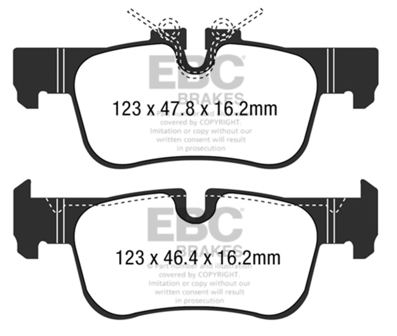 EBC 16-18 BMW X1 Yellowstuff Rear Brake Pads DP42235R DP42235R Photo - Primary