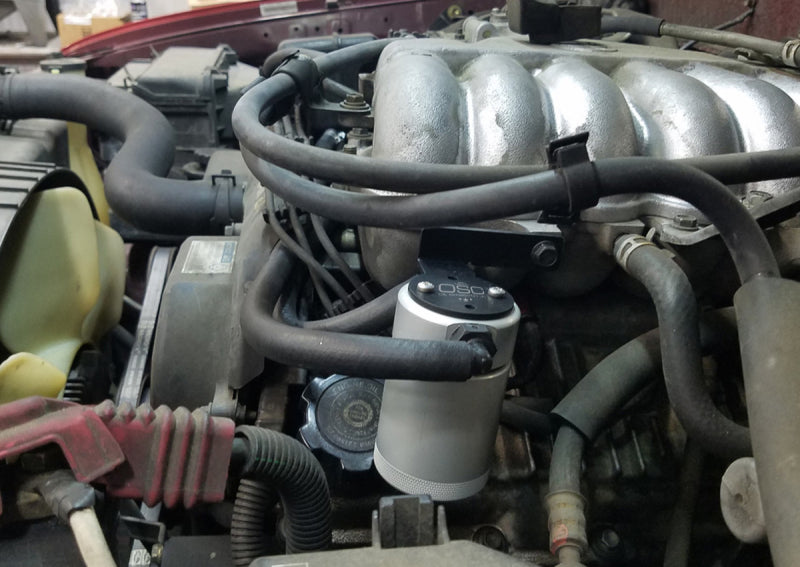 J&L 95-04 Toyota Tacoma/4Runner 3.4L Driver Side Oil Separator 3.0 - Clear Anodized 3101D-C 3101D-C Photo - Mounted