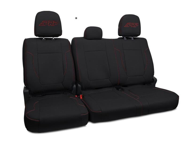 PRP Seats PRP 12-14 Ford Raptor Rear Bench Seat Covers - Black w/ Red Stitch B070-01 B070-01 Photo - Primary