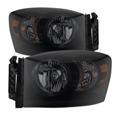 SPYDER Xtune Dodge Ram 1500 06-08 Amber Crystal Headlights Black Smoked HD-JH-DR06-AM-BSM 9030369 9030369 Photo - Primary