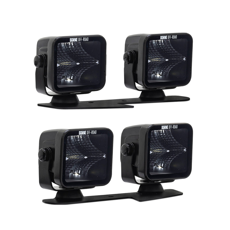Borne Off-Road 21+ Bronco Light Pods 4pc Ditch 3x3 Flood BNLT-BR-21-DT4F BNLT-BR-21-DT4F Photo - Primary
