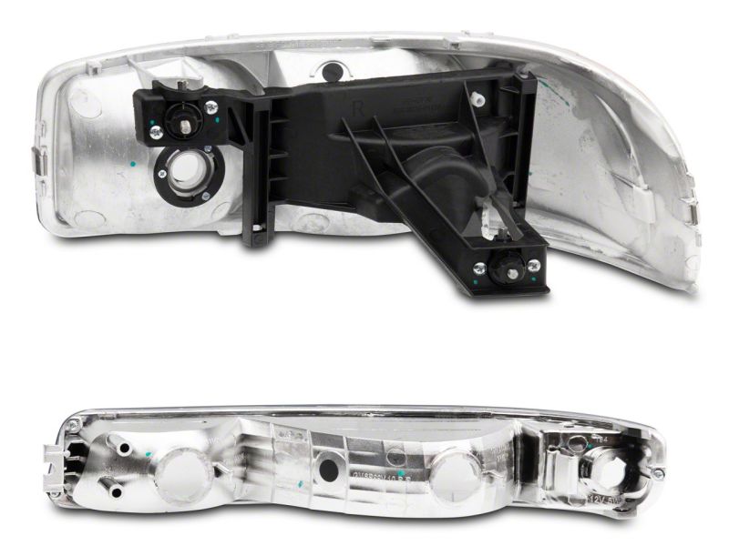 Raxiom 99-06 GMC Sierra 1500 Axial Series OEM Crystal Rep Headlights- Chrome Housing (Clear Lens) S518303 S518303 Photo - Close Up