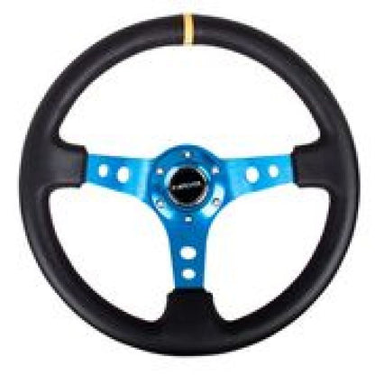 NRG Reinforced Steering Wheel - 350mm Sport Steering Wheel (3" Deep) RST-006BL User 1