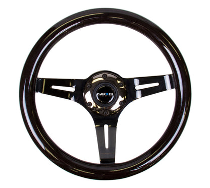 NRG Classic White Wood Grain Wheel,310mm,3 Spoke Center in Black Chrome ST-310BK-BK Photo - Primary