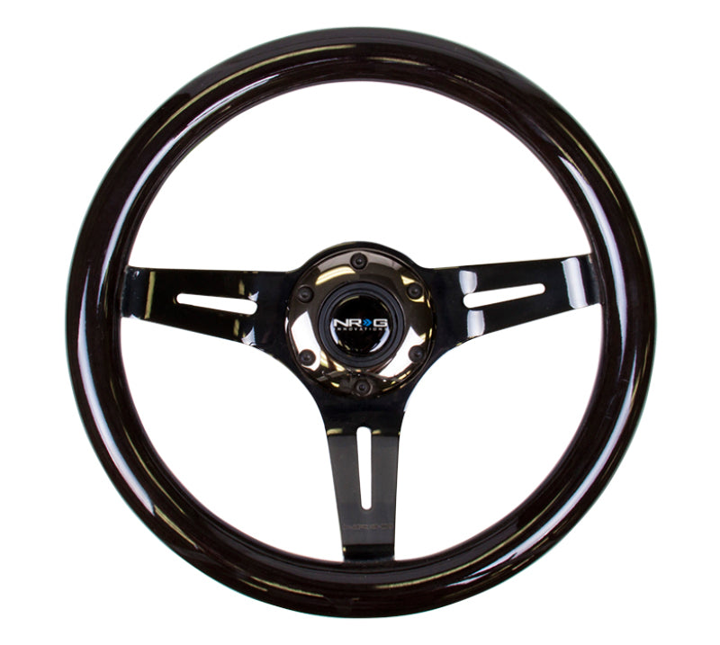 NRG Classic White Wood Grain Wheel,310mm,3 Spoke Center in Black Chrome ST-310BK-BK Photo - Primary